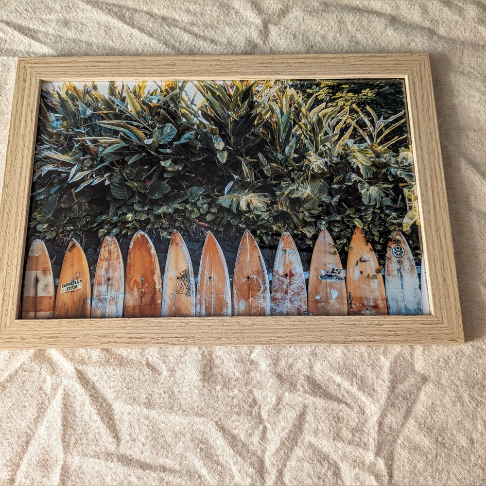 Framed Hawaii Surfboard Art Print, 8x12 - Picture 5 of 9